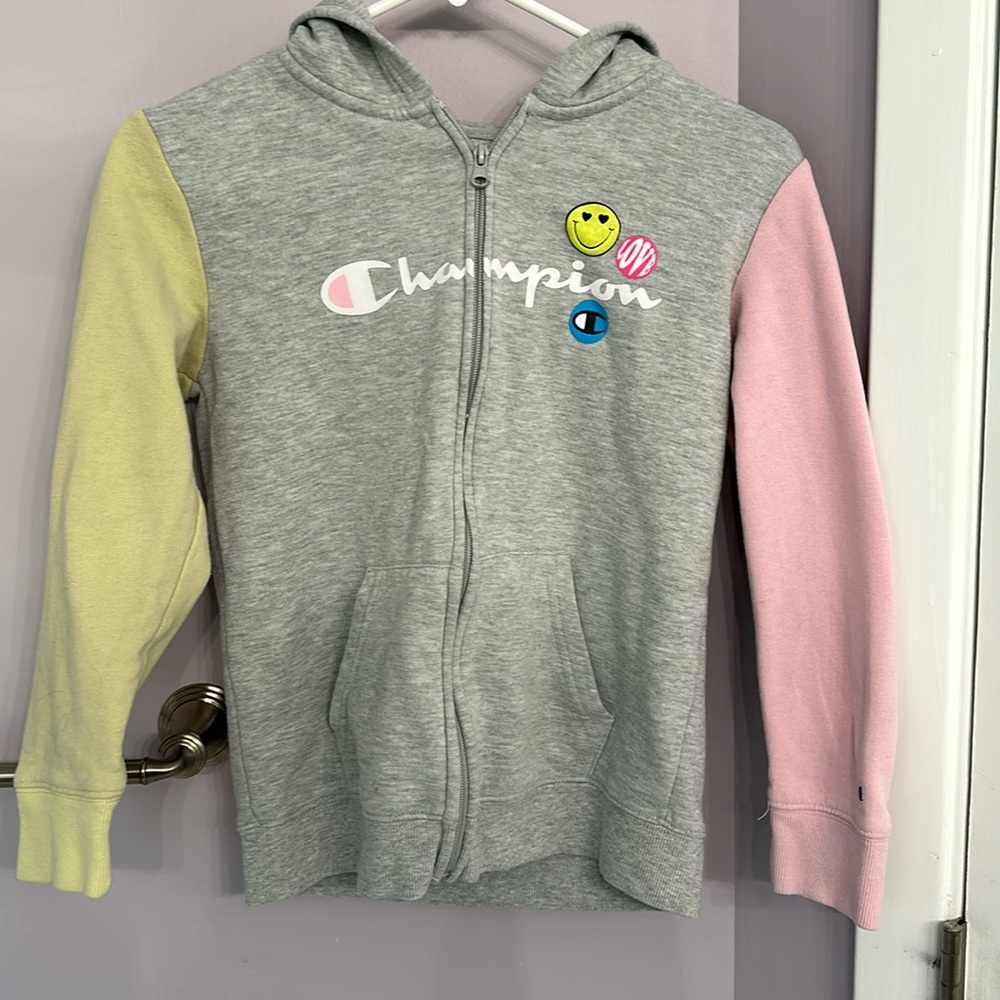 Champions girls large zip up hoodie